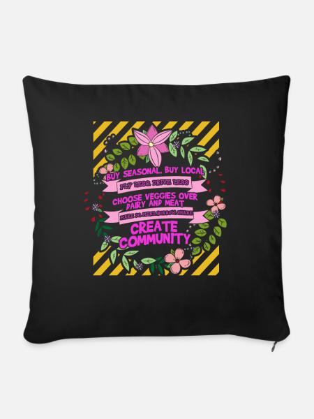 save the planet - Sofa pillowcase 17,3'' x 17,3'' (45 x 45 cm) - black