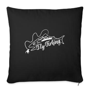 Fly fishing Fishing Fly Nature Trout Fishing - Sofa pillowcase 17,3'' x 17,3'' (45 x 45 cm) - black - Front
