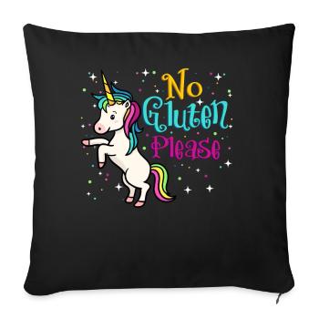 No Gluten Please - Sofa pillowcase 17,3'' x 17,3'' (45 x 45 cm) - black - Front