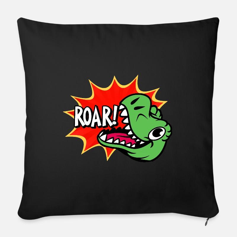 Dinosaur ROAR - Sofakissenbezug 45 x 45 cm - Schwarz