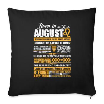 August Zodiac Leo - Housse de coussin décorative 45 x 45 cm - noir - Devant