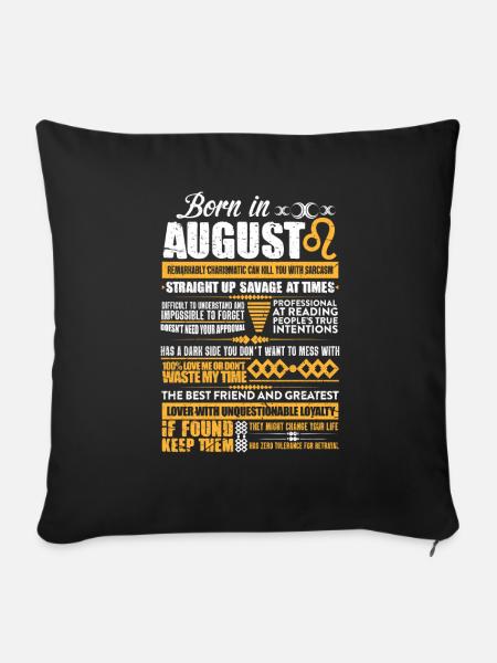 August Sternzeichen Löwe - Sofakissenbezug 45 x 45 cm - Schwarz