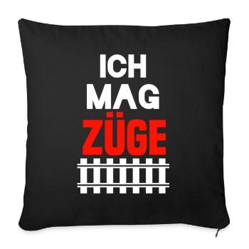 Eisenbahner - Sofakissenbezug 45 x 45 cm - Schwarz - Vorne