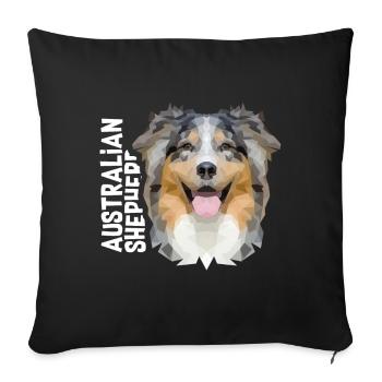 Australian Shepherd - Housse de coussin décorative 45 x 45 cm - noir - Devant
