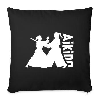 Combattante de l’Aïkido - Housse de coussin décorative 45 x 45 cm - noir - Devant