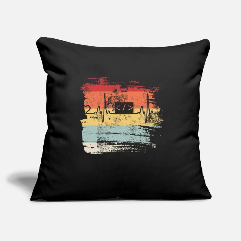 Programmation cadeau Heartbeat IT Coder Programmer Housse de coussin décorative 45 x 45 cm