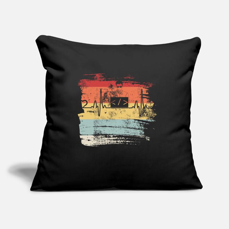 Programmation cadeau Heartbeat IT Coder Programmer Housse de coussin décorative 45 x 45 cm