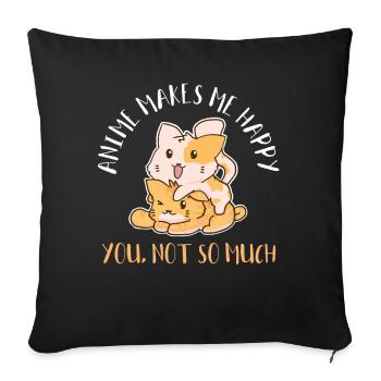 Anime - Sofa pillowcase 17,3'' x 17,3'' (45 x 45 cm) - black - Front
