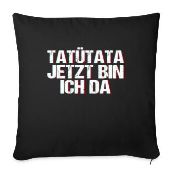 Feuerwehr Feuerwehrmann Blaulicht - Sofakissenbezug 45 x 45 cm - Schwarz - Vorne