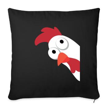 Huhn Hühner Hühnerstall Ei Bunt Henne Hahn - Sofakissenbezug 45 x 45 cm - Schwarz - Vorne