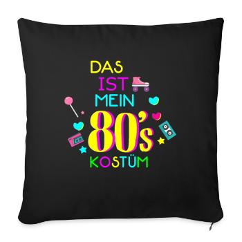 80er - Sofakissenbezug 45 x 45 cm - Schwarz - Vorne