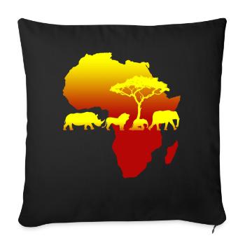 Africa - Sofa pillowcase 17,3'' x 17,3'' (45 x 45 cm) - black - Front