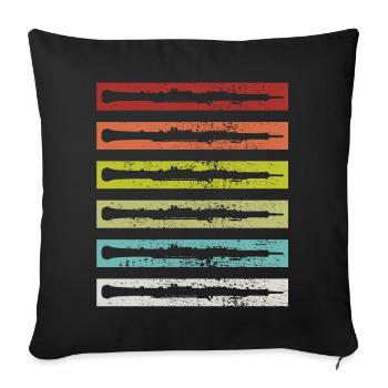 Oboe Vintage - Sofa pillowcase 17,3'' x 17,3'' (45 x 45 cm) - black - Front