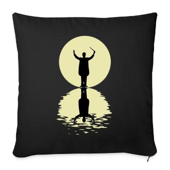 The Conductor And The Moon - Sofa pillowcase 17,3'' x 17,3'' (45 x 45 cm) - black - Front