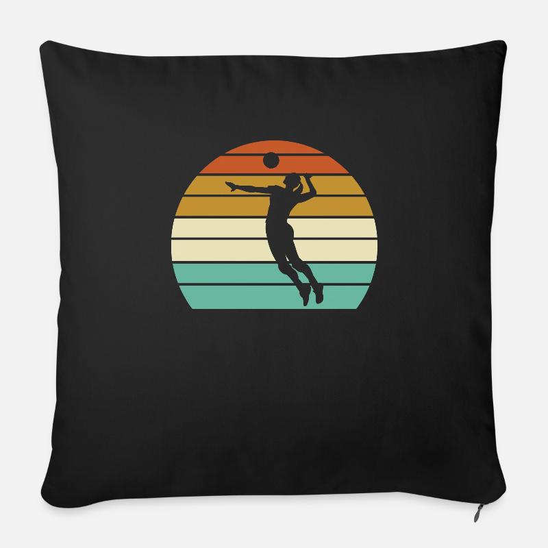 Volleyball Retro - Sofakissenbezug 45 x 45 cm - Schwarz