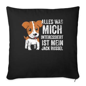 Jack Russel Jagdhund Geschenk - Sofakissenbezug 45 x 45 cm - Schwarz - Vorne