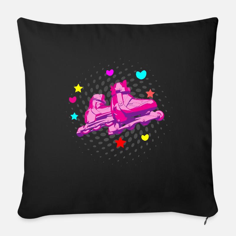 Rollschuhe - Sofakissenbezug 45 x 45 cm - Schwarz