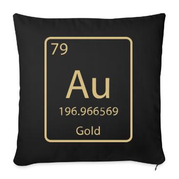 Gold aurum chemical element / periodic table - Sofa pillowcase 17,3'' x 17,3'' (45 x 45 cm) - black - Front