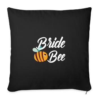 Wedding bride groom gift - Sofa pillowcase 17,3'' x 17,3'' (45 x 45 cm) - black - Front
