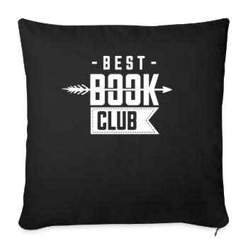 Bookworm Reading Association Book Club Book Association Book - Sofa pillowcase 17,3'' x 17,3'' (45 x 45 cm) - black - Front