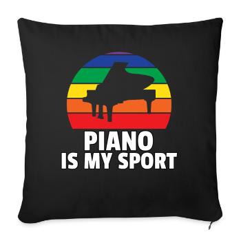 Piano Piano Pianiste Musicien Music Wings player - Housse de coussin décorative 45 x 45 cm - noir - Devant
