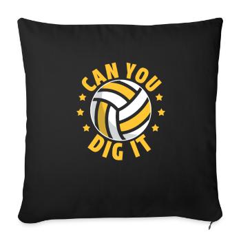 volleyball - Sofa pillowcase 17,3'' x 17,3'' (45 x 45 cm) - black - Front
