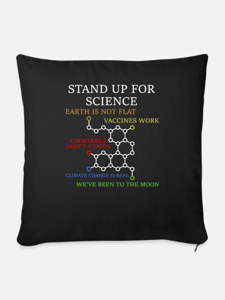 Stand up for Science Wissenschaft Nerd Geschenk - Sofakissenbezug 45 x 45 cm - Schwarz