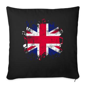 Great Britain Music - Sofa pillowcase 17,3'' x 17,3'' (45 x 45 cm) - black - Front