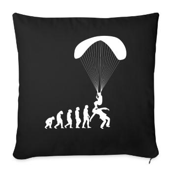 Evolution Paragliding Paraglider Gleitschirm Shirt - Sofakissenbezug 45 x 45 cm - Schwarz - Vorne