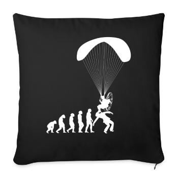 Evolution Paramotor Paragliding Paraglider Shirt - Sofakissenbezug 45 x 45 cm - Schwarz - Vorne
