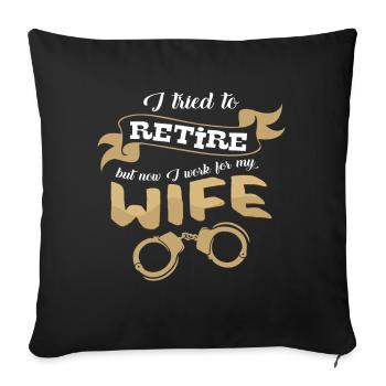 retirement - Sofa pillowcase 17,3'' x 17,3'' (45 x 45 cm) - black - Front