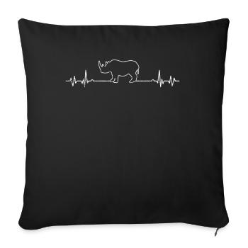 Rhino heartbeat - Sofa pillowcase 17,3'' x 17,3'' (45 x 45 cm) - black - Front