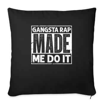 Cadeau Gangsta Rap Hip Hop Old School des années 90 - Housse de coussin décorative 45 x 45 cm - noir - Devant