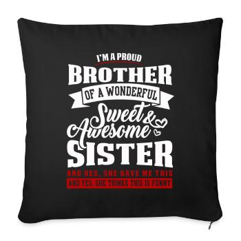 Frère et soeur - Housse de coussin décorative 45 x 45 cm - noir - Devant