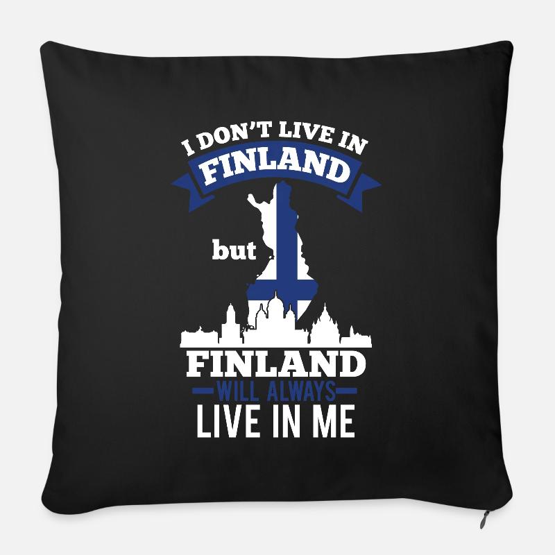 Finnland Urlaub - Sofakissenbezug 45 x 45 cm - Schwarz