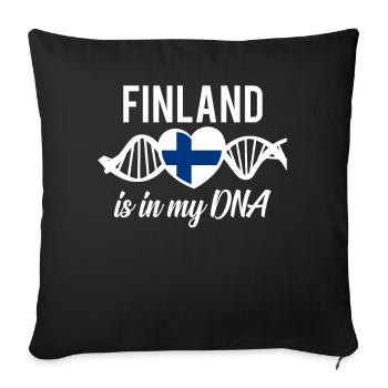 Finnland DNA - Sofakissenbezug 45 x 45 cm - Schwarz - Vorne