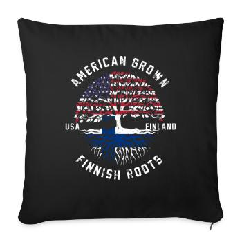 Finland nation flag gift - Sofa pillowcase 17,3'' x 17,3'' (45 x 45 cm) - black - Front