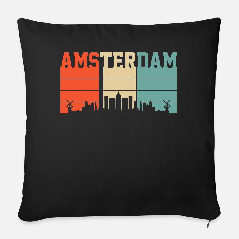 Amsterdam - Sofakissenbezug 45 x 45 cm - Schwarz