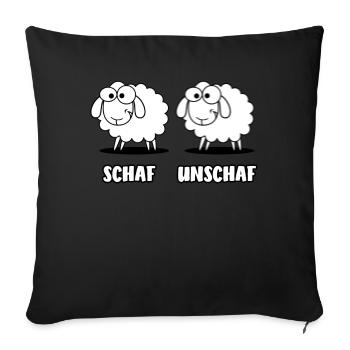 Schaf Unschaf Optiker lustiges Geschenk - Sofakissenbezug 45 x 45 cm - Schwarz - Vorne
