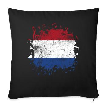 Hollande Musique - Housse de coussin décorative 45 x 45 cm - noir - Devant