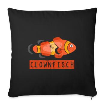 clownfisch - Sofakissenbezug 45 x 45 cm - Schwarz - Vorne