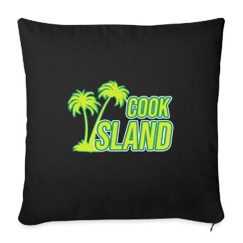 Cook Island island travel gift - Sofa pillowcase 17,3'' x 17,3'' (45 x 45 cm) - black - Front