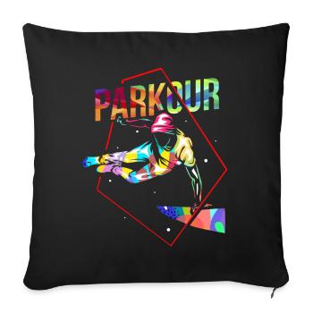 Parkour gift - Sofa pillowcase 17,3'' x 17,3'' (45 x 45 cm) - black - Front