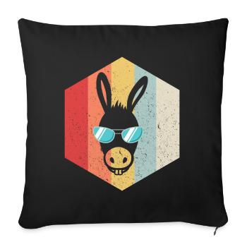 DONKEY SUNGLASSES VINTAGE - Sofa pillowcase 17,3'' x 17,3'' (45 x 45 cm) - black - Front