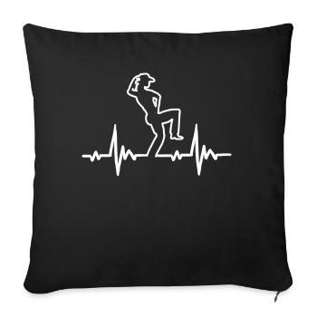 Battement de coeur pour la danse en ligne I Country Dance - Housse de coussin décorative 45 x 45 cm - noir - Devant