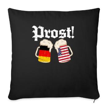 USA - Sofa pillowcase 17,3'' x 17,3'' (45 x 45 cm) - black - Front