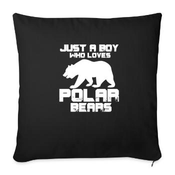 Ours polaire Boy Polaire Ours Polaire Ours Ours Cadeau - Housse de coussin décorative 45 x 45 cm - noir - Devant