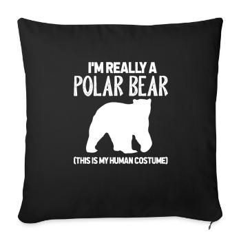 Ours Polaire Ours Polaire Ours Polaire Costume Cadeau - Housse de coussin décorative 45 x 45 cm - noir - Devant