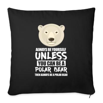 Ours Polaire Ours Polaire Ours Polaire Ours Arctique Cadeau - Housse de coussin décorative 45 x 45 cm - noir - Devant