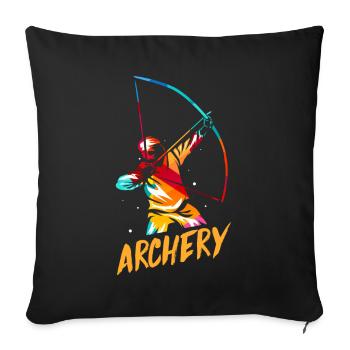 Cadeau de tir à l'arc - Housse de coussin décorative 45 x 45 cm - noir - Devant